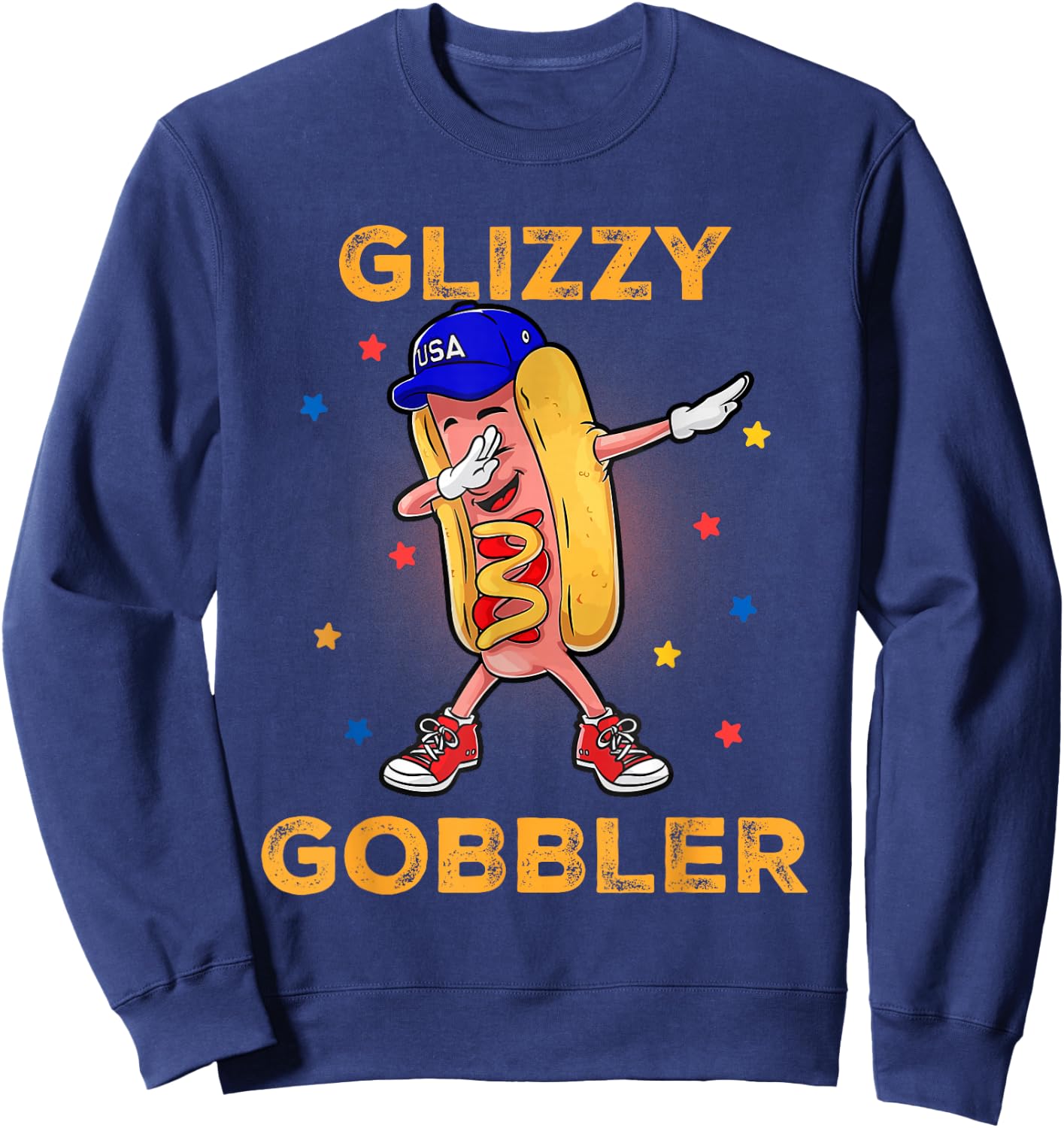 Funny Glizzy Gobbler Hotdog Men Women Sweatshirt - Sweatshirt | Navy
