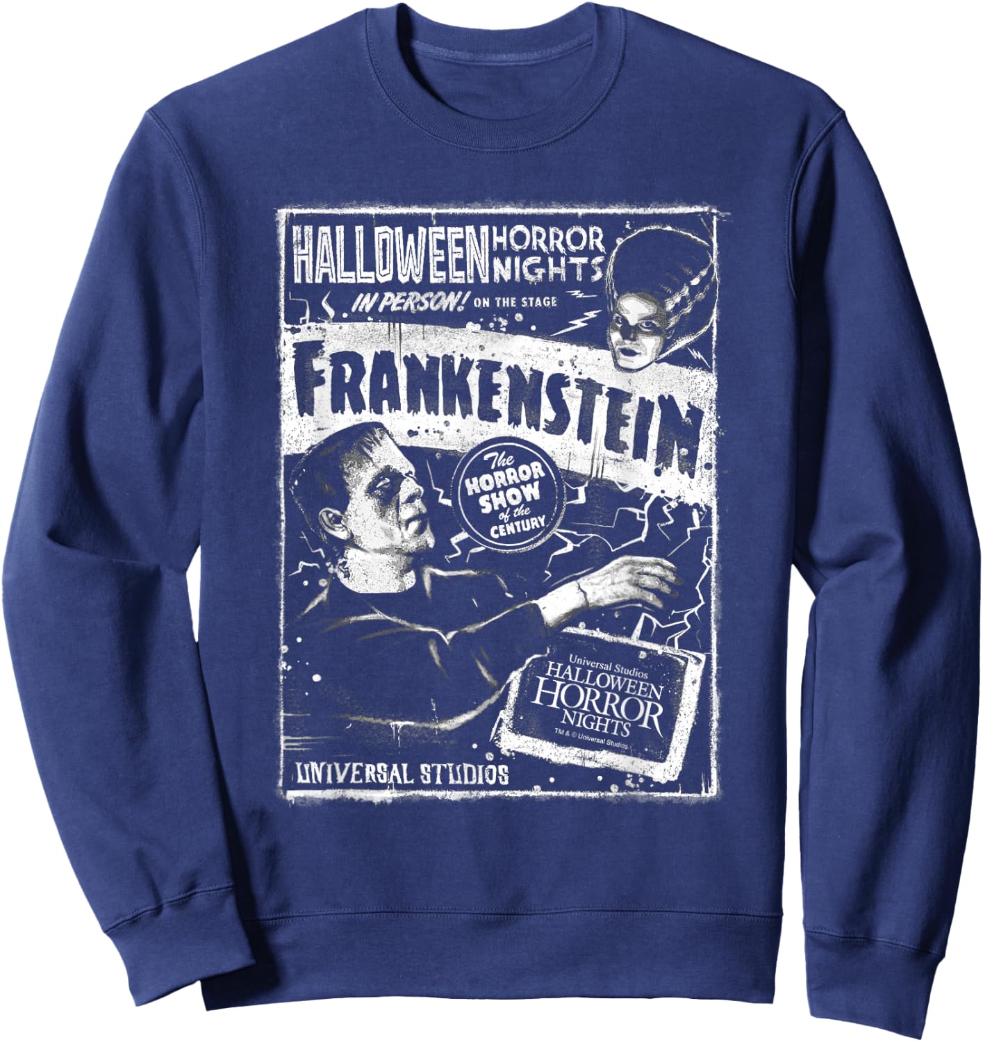 Halloween Horror Nights Frankenstein & Bride of Frankenstein Sweatshirt - Sweatshirt | Navy
