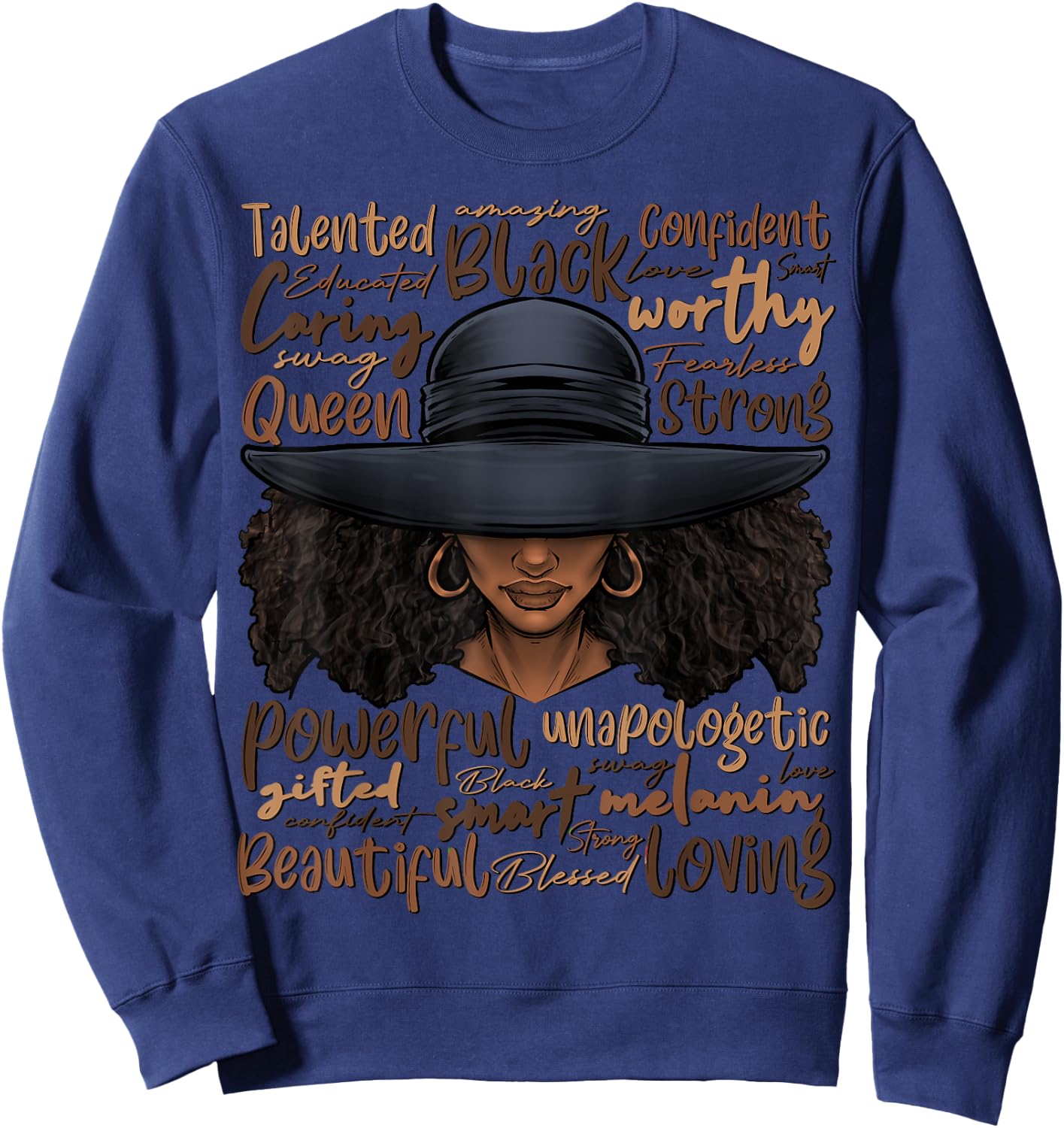 African Black History African American Ladies Juneteenth Sweatshirt - Sweatshirt | Navy