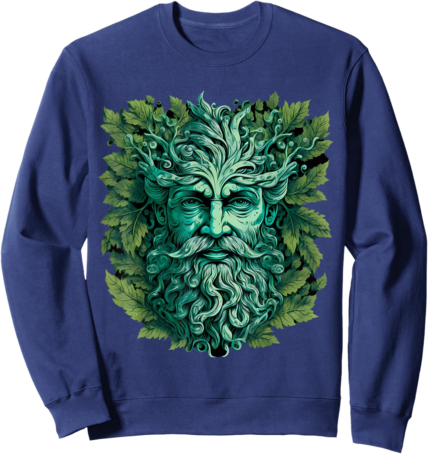 Traditional Pagan Celtic Greenman Sweatshirt - Sweatshirt | Navy