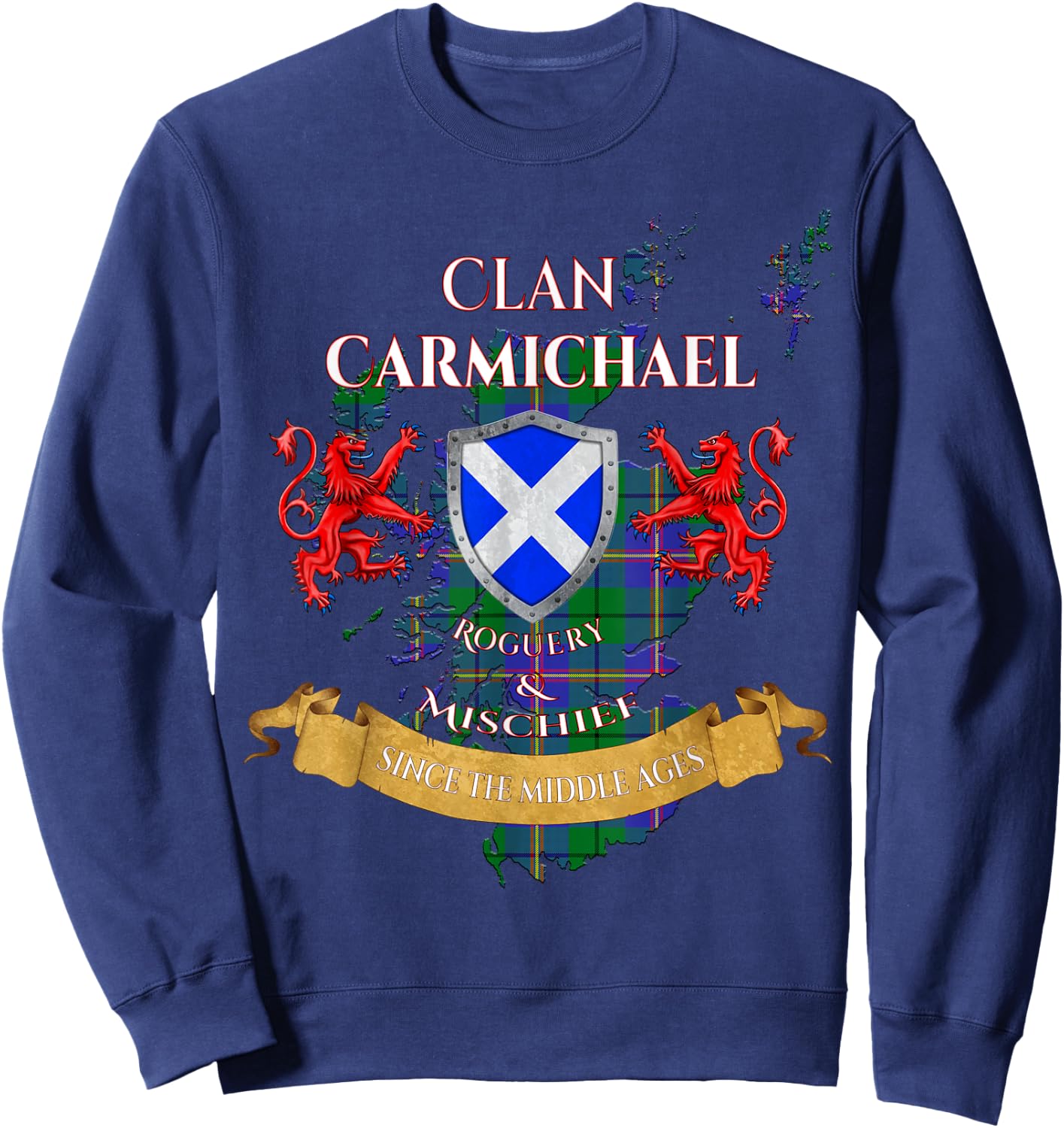 Carmichael Scottish Family Clan Middle Ages Mischief Sweatshirt - Sweatshirt | Navy