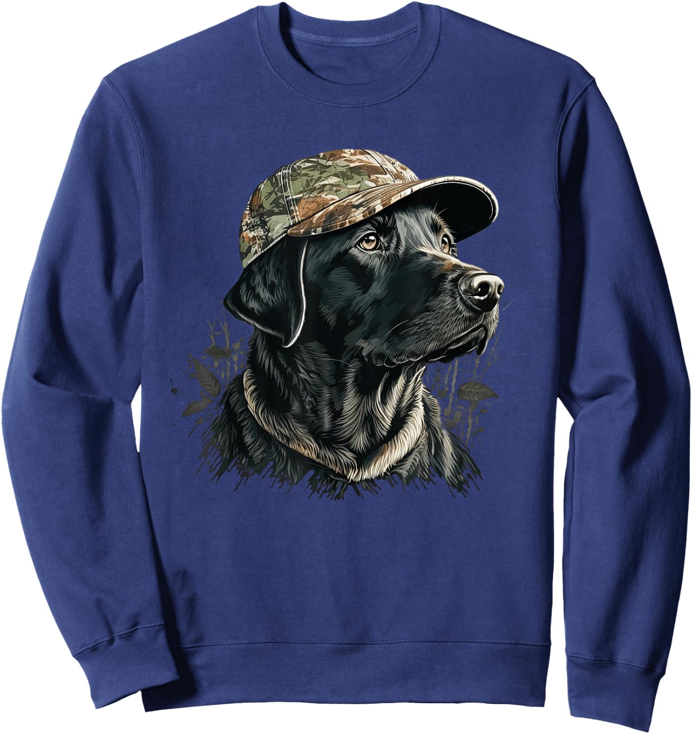 Labrador Duck Hunting Partner Camo Hat Waterfowl Hunter Dog Men Women Sweatshirt - Sweatshirt | Navy