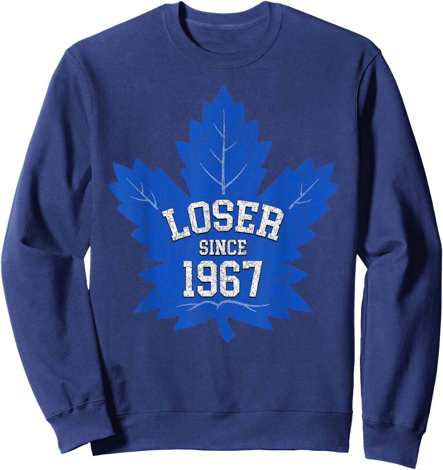 Loser Since 1967 Maple Tree Leaves Blue Sweatshirt - Sweatshirt | Navy