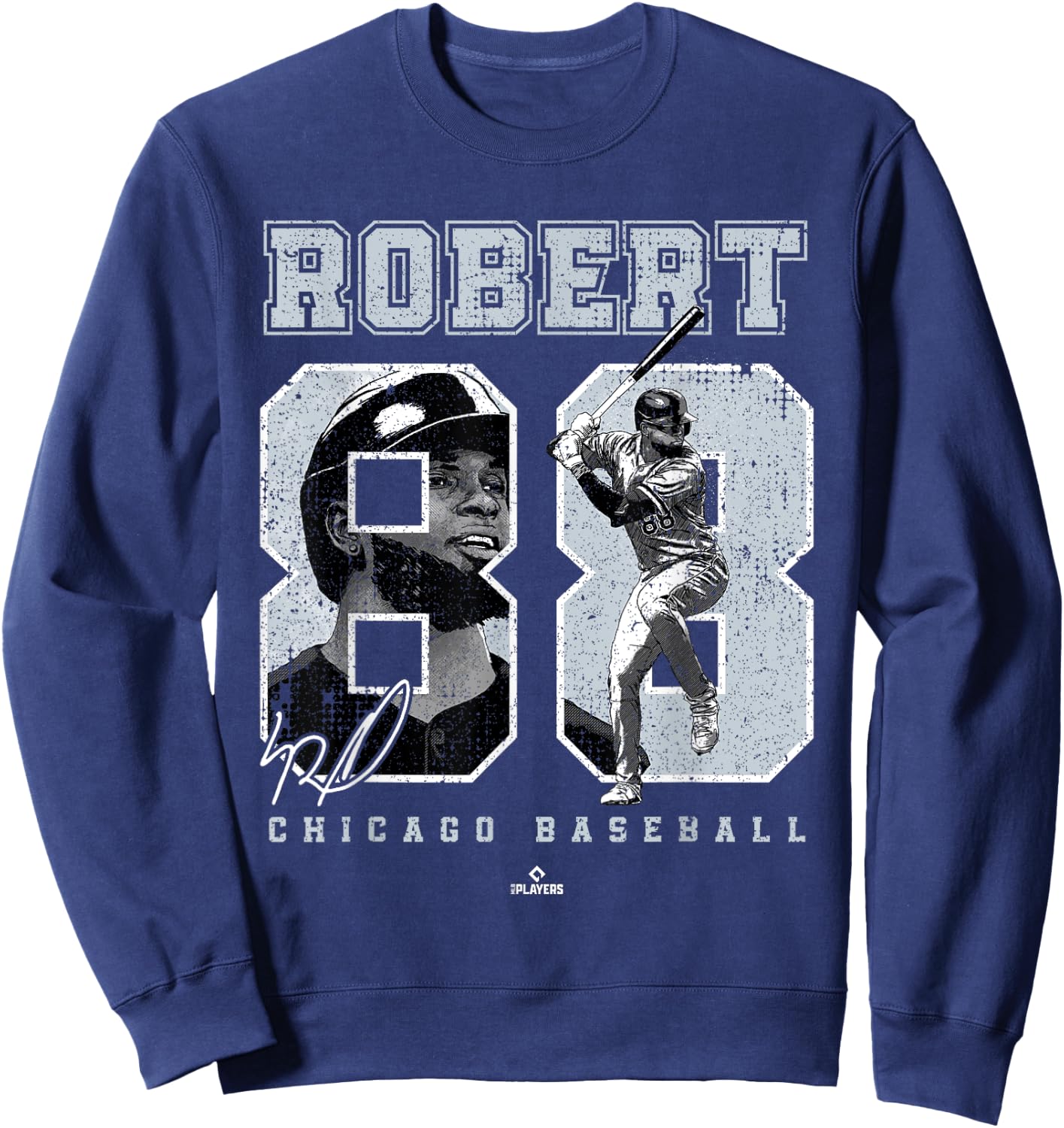 Number and Portrait Luis Robert Chicago MLBPA Sweatshirt - Sweatshirt | Navy