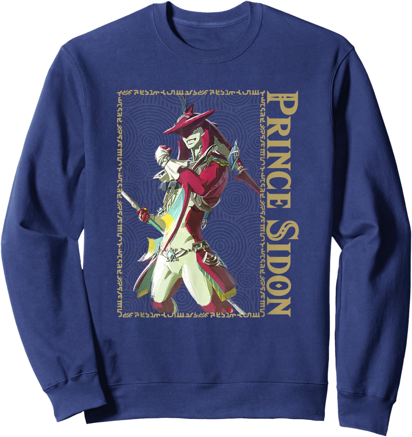 The Legend of Zelda: Breath of the Wild Prince Sidon Box Up Sweatshirt - Sweatshirt | Navy