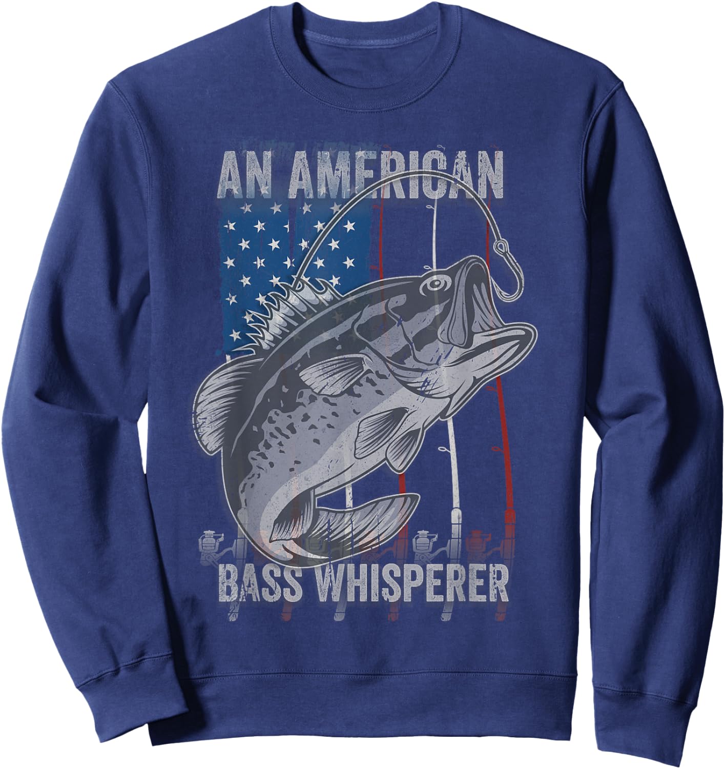 Patriotic anglers American Bass Pro whisperer fisherman Sweatshirt - Sweatshirt | Navy