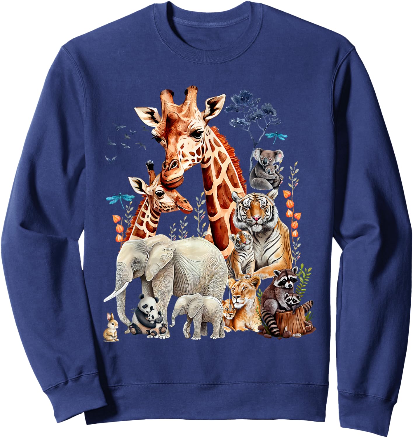 Zoo Animals Wildlife Birthday Party Animal Safari Jungle Sweatshirt - Sweatshirt | Navy