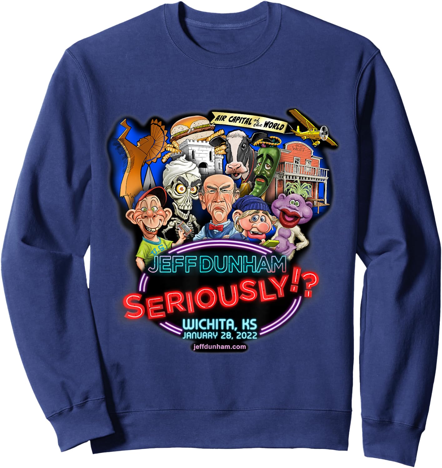 Jeff Dunham Wichita, KS Sweatshirt - Sweatshirt | Navy