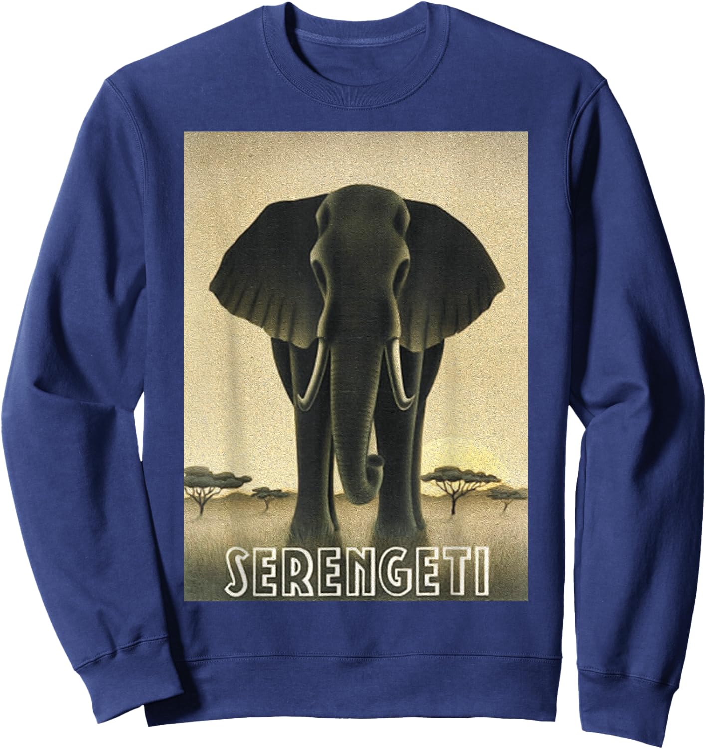Africa Serengeti Tanzania Majestic African Elephant Sweatshirt - Sweatshirt | Navy