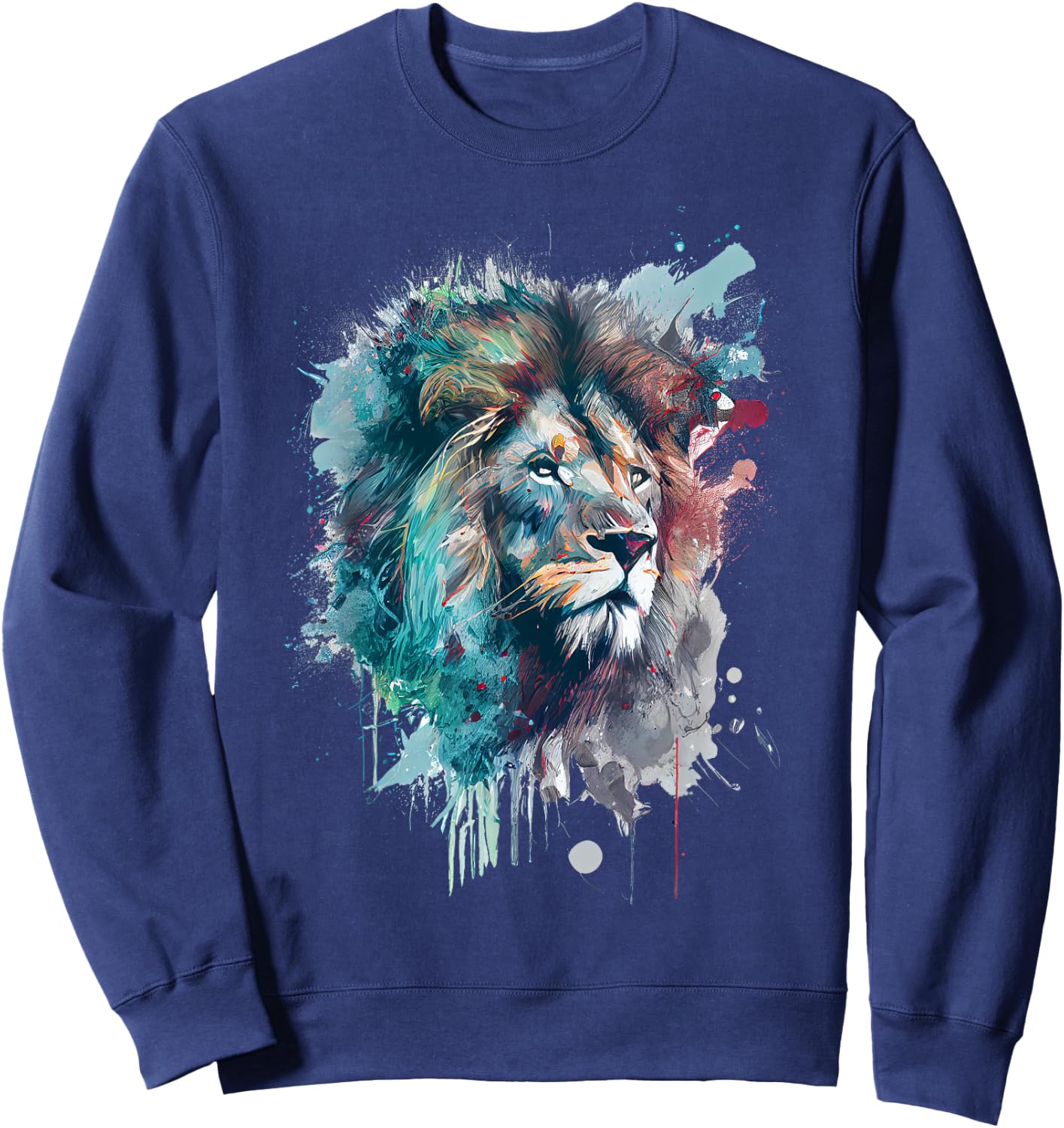 Lion Colorful Design Sweatshirt - Sweatshirt | Navy