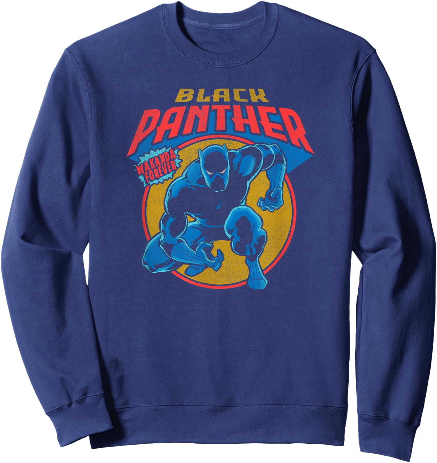 Marvel Avengers Vintage Black Panther Comic Wakanda Forever Sweatshirt - Sweatshirt | Navy