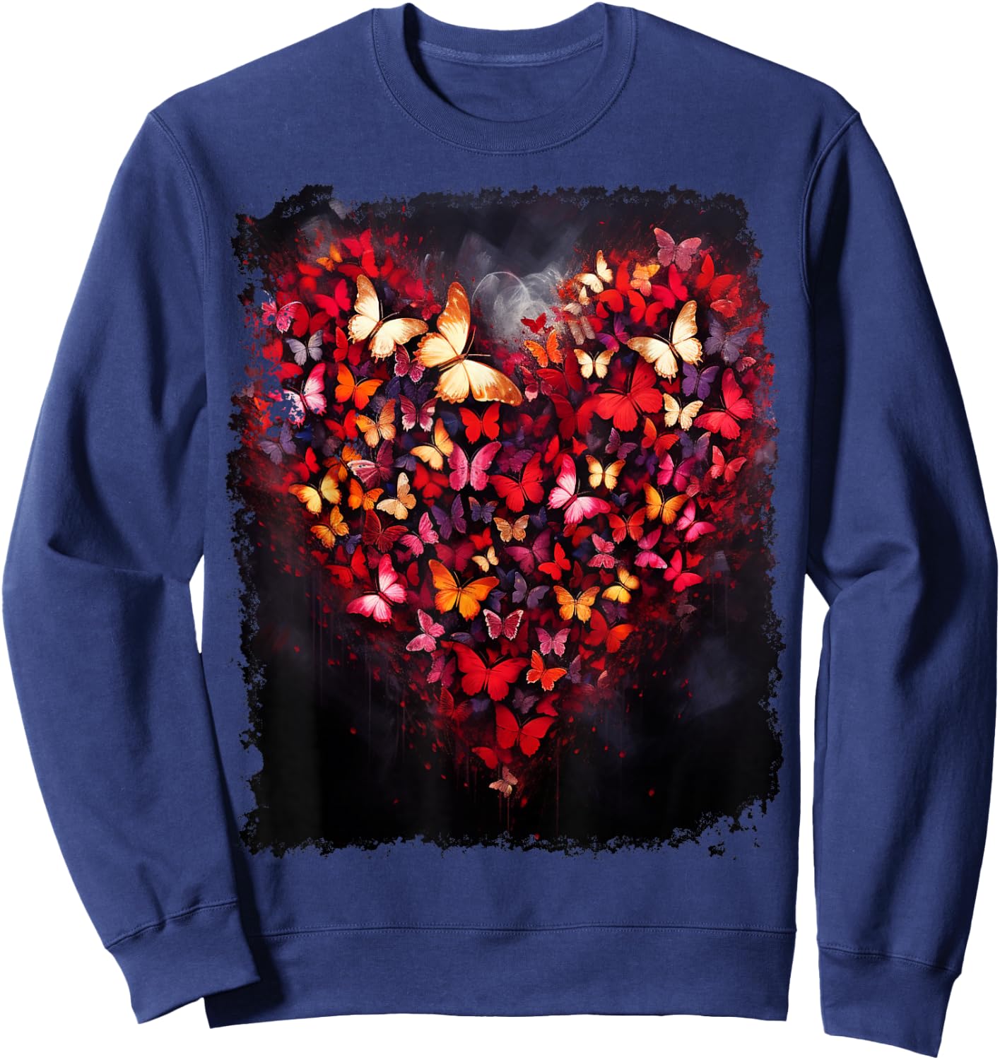 Butterfly Valentines Day Sweatshirt - Sweatshirt | Navy