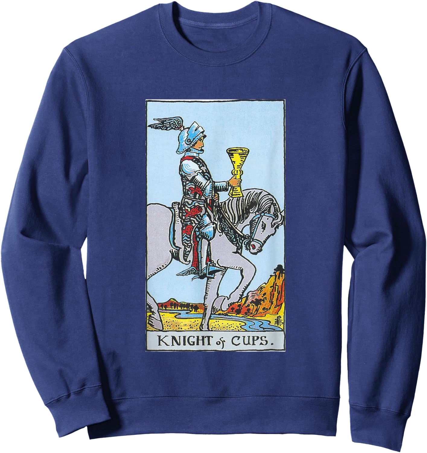 Knight of Cups Shirt King of Cups Tarot Card Sweatshirt - Sweatshirt | Navy