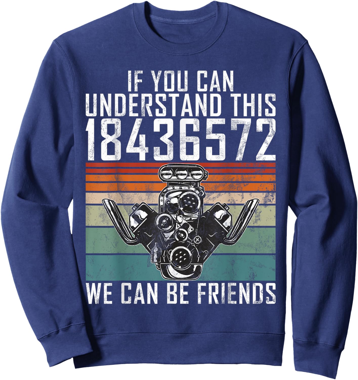 Funny Muscle Car Sweatshirt - Sweatshirt | Navy