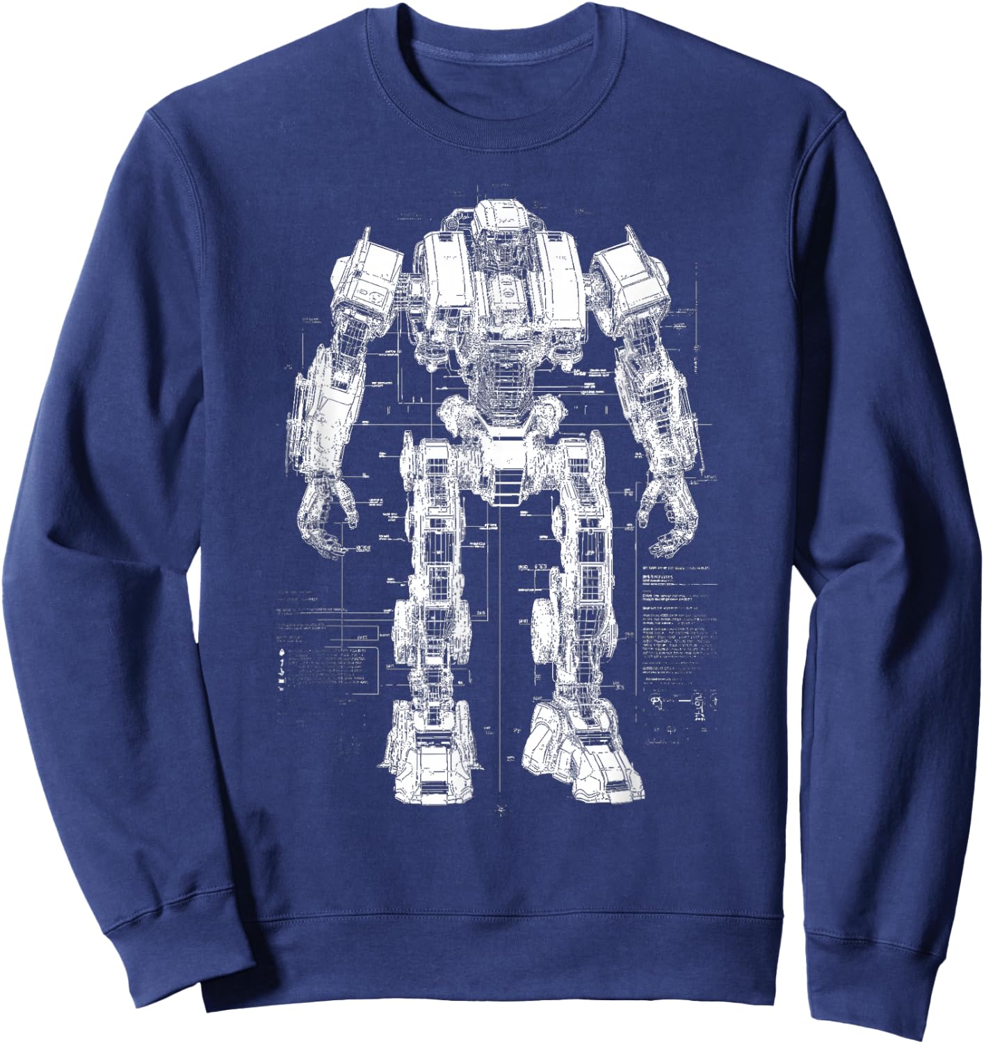Mech Robot Design/Sketch/Drawing Sweatshirt - Sweatshirt | Navy