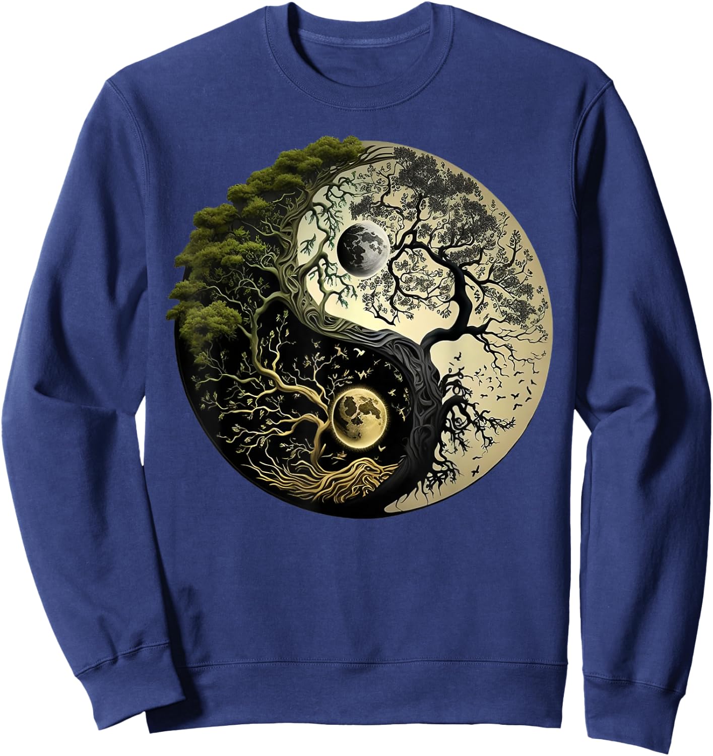 Yin Yang Tree of Life Funny Sweatshirt - Sweatshirt | Navy