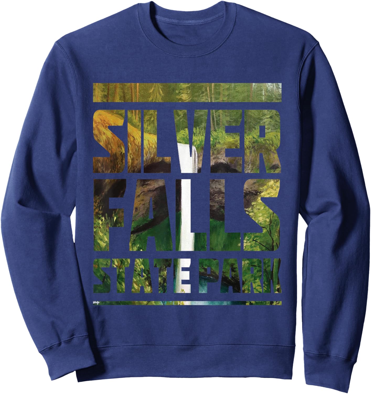 Silver Falls State Park Waterfall Souvenir Camping Hiking Sweatshirt - Sweatshirt | Navy