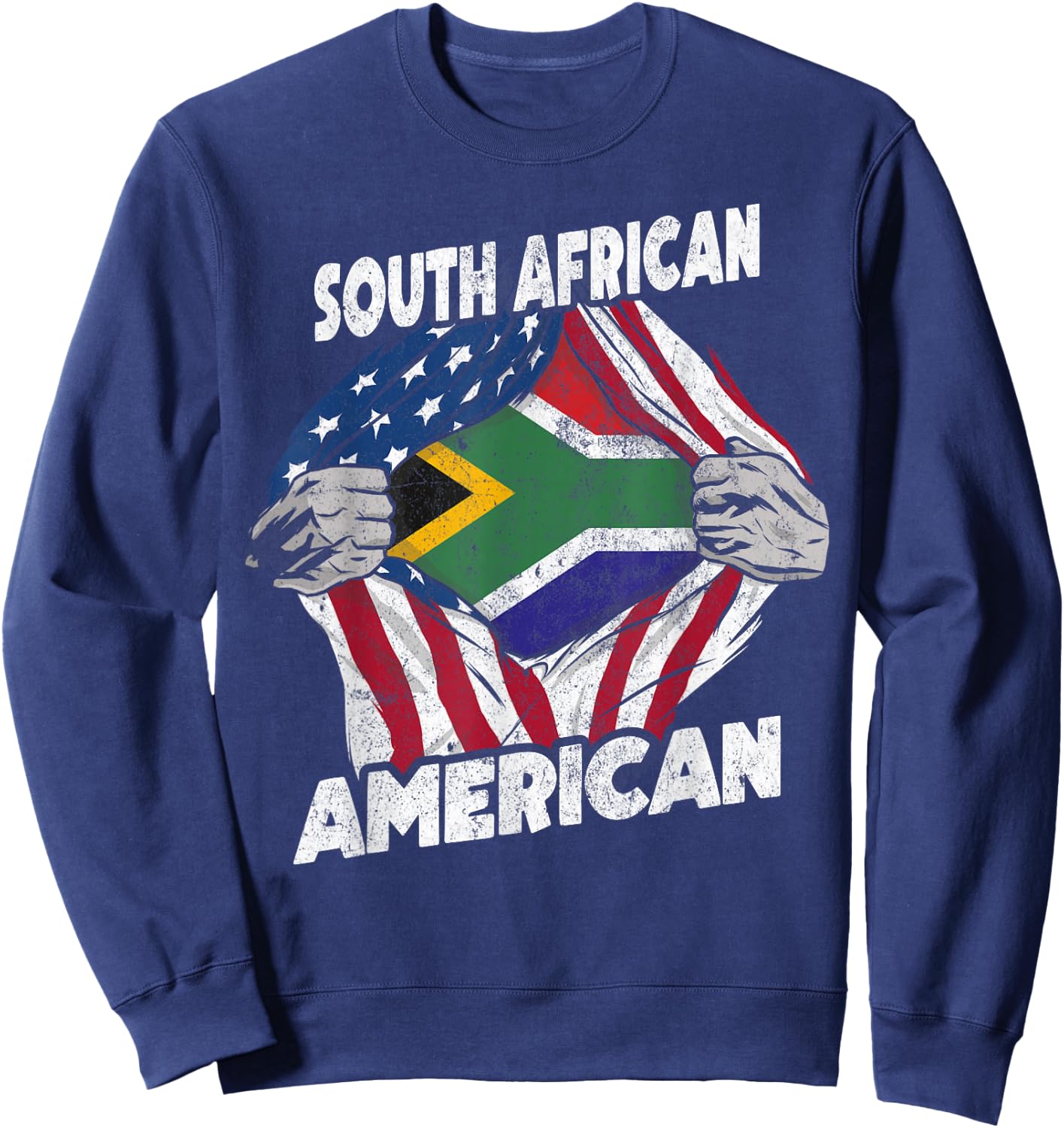 South African And American Flag South Africa Proud Sweatshirt - Sweatshirt | Navy