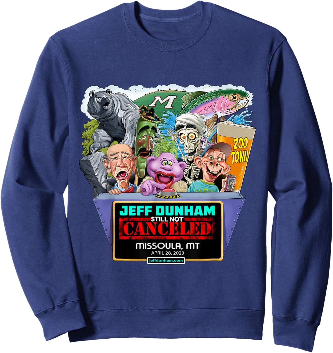 Jeff Dunham Missoula, MT (2023) Sweatshirt - Sweatshirt | Navy