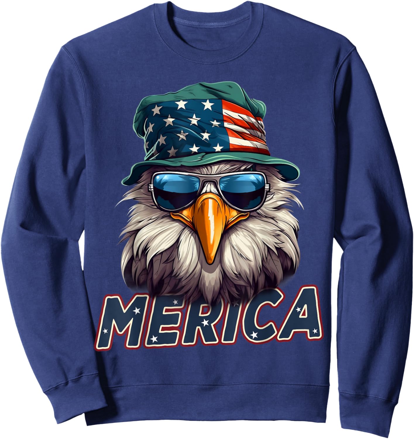 USA American Flag Patriotic Eagle 4th of July Sweatshirt - Sweatshirt | Navy