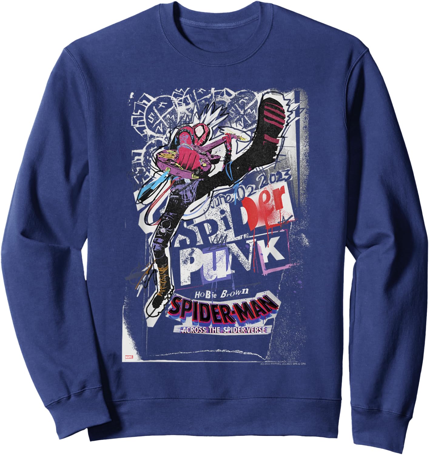 Marvel Spider-Man Across The Spider-Verse Part 1 Spider-Punk Sweatshirt - Sweatshirt | Navy