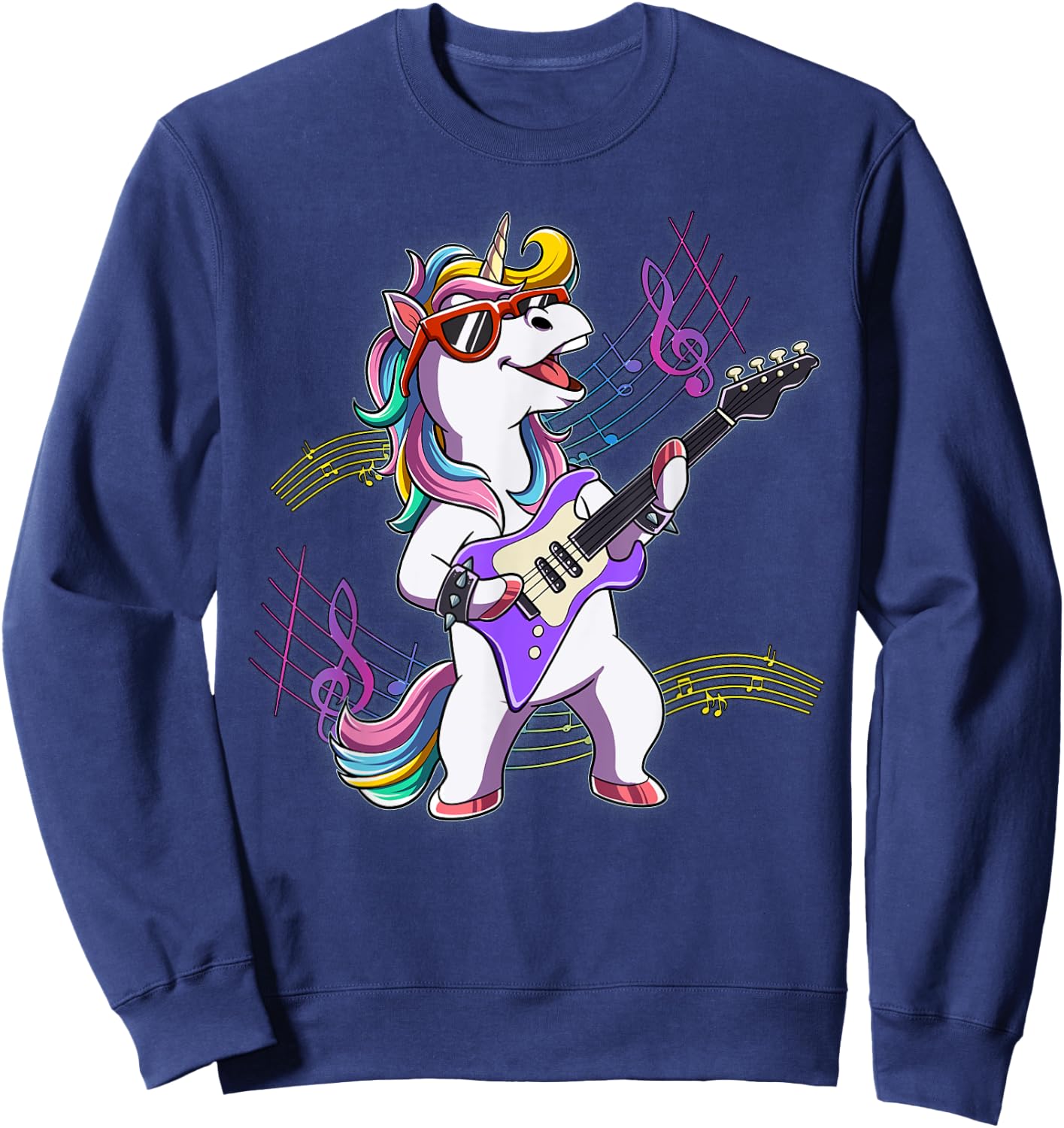 Unicorn Guitar Rockstar Sweatshirt - Sweatshirt | Navy