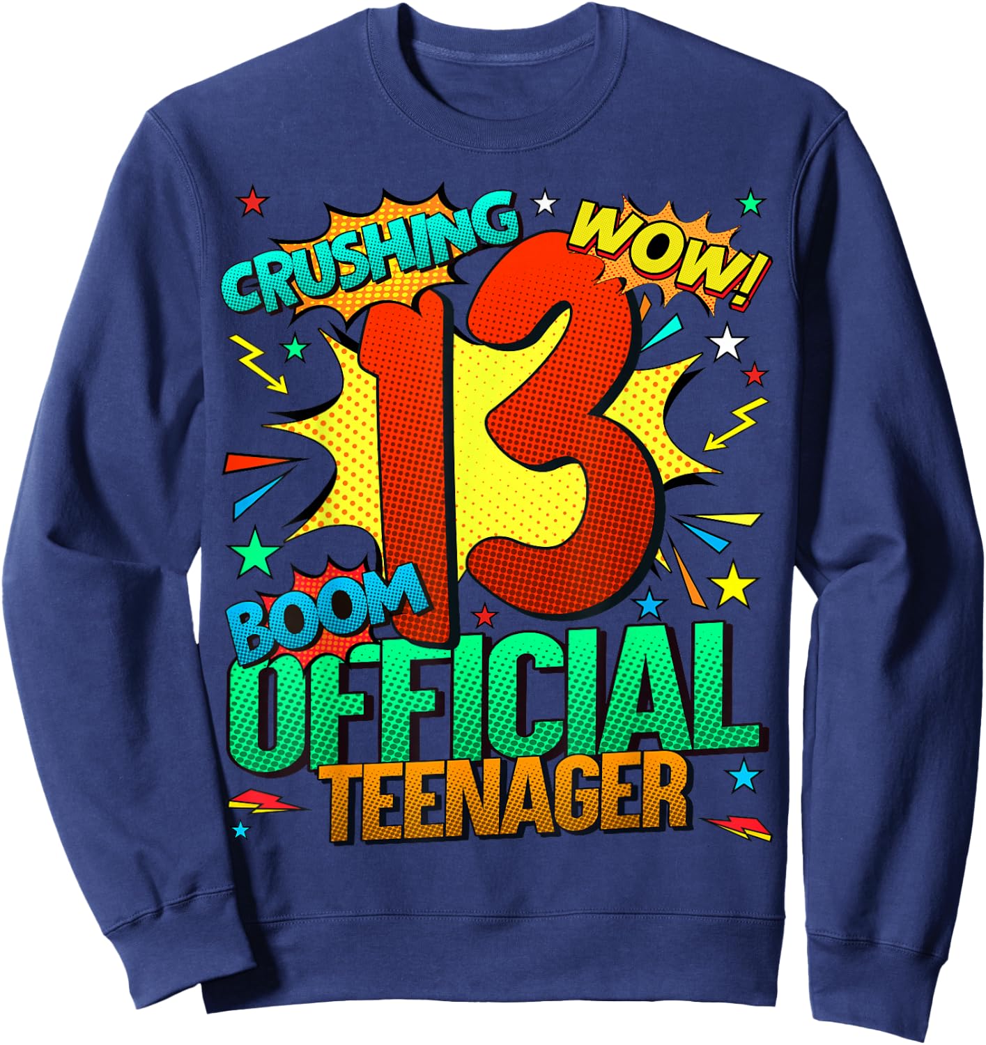 Official Teenager 13th Birthday Comic Awesome Since 2010 Sweatshirt - Sweatshirt | Navy