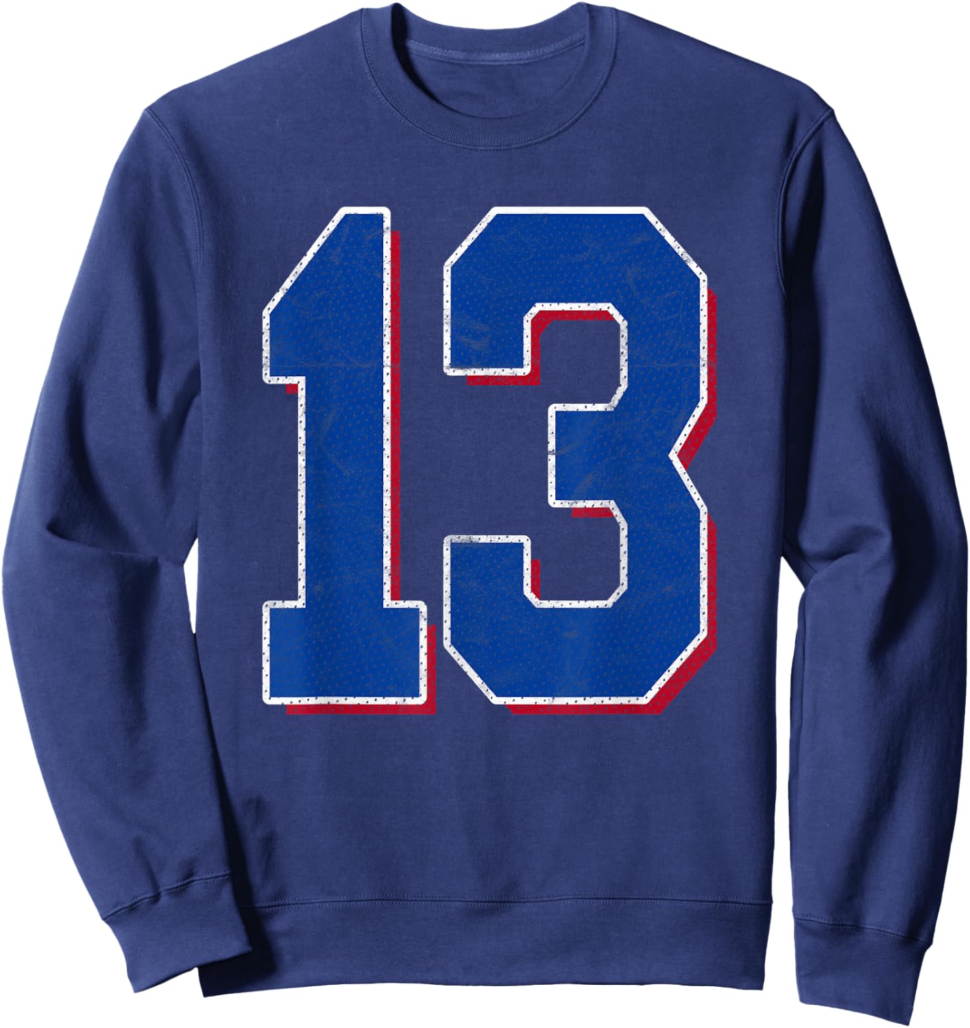 Number 13 Numbered Uniform Sports Team Jersey 13th Birthday Sweatshirt - Sweatshirt | Navy