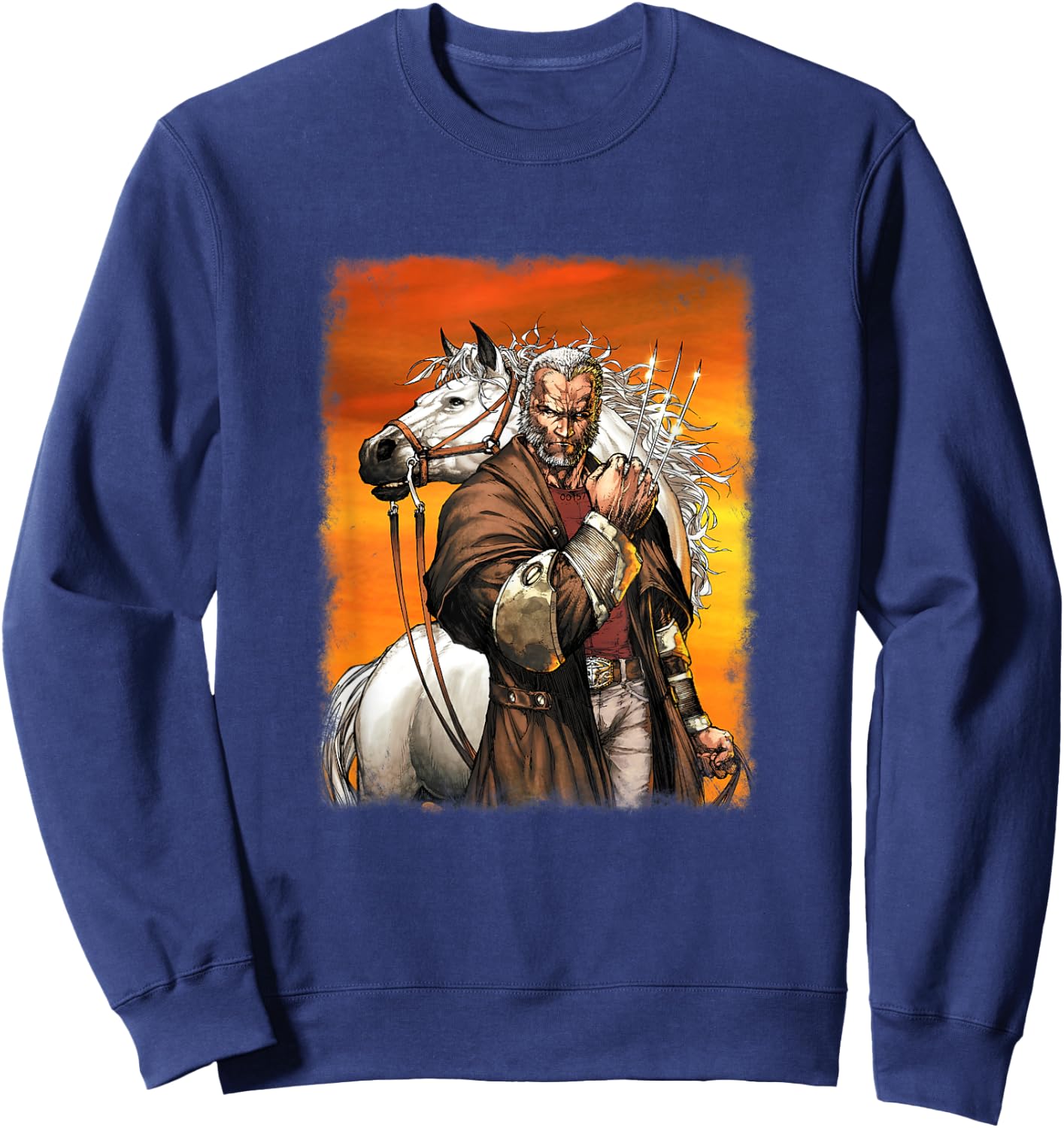 Marvel X-Men Old Man Logan & His Horse Vintage Poster Sweatshirt - Sweatshirt | Navy
