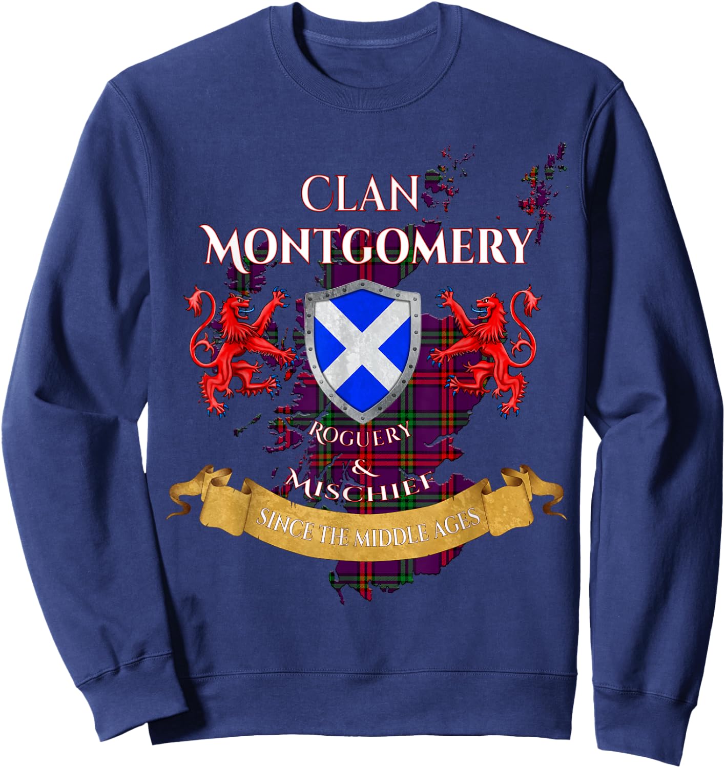 Montgomery Scottish Family Clan Middle Ages Mischief Sweatshirt - Sweatshirt | Navy