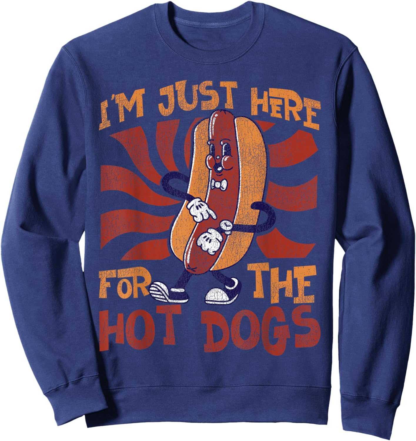 Hot Dog Adult I'm Just Here for The Hot Dogs Sweatshirt - Sweatshirt | Navy