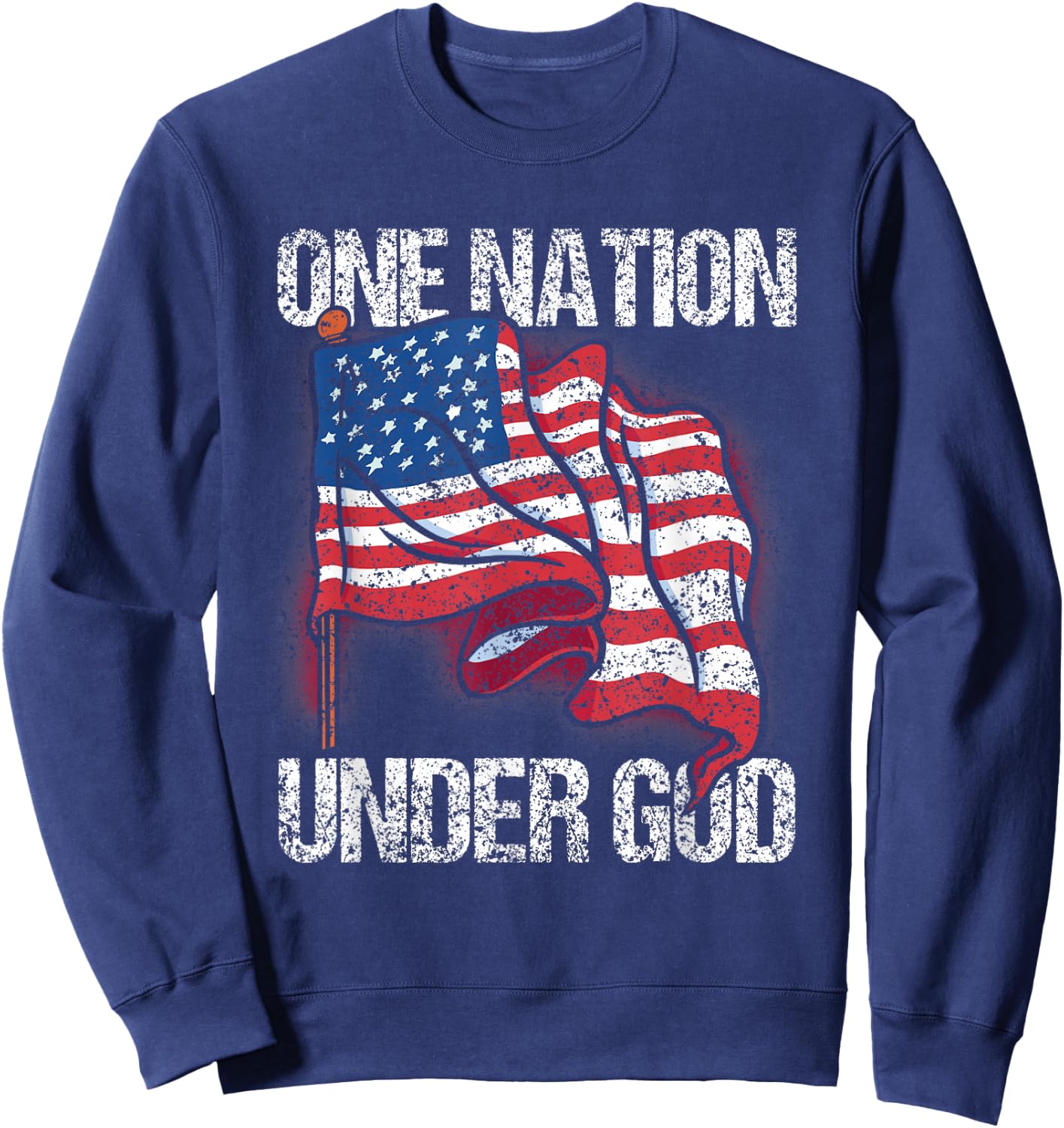 One Nation Under God American Usa Us America Patriotic Us Sweatshirt - Sweatshirt | Navy