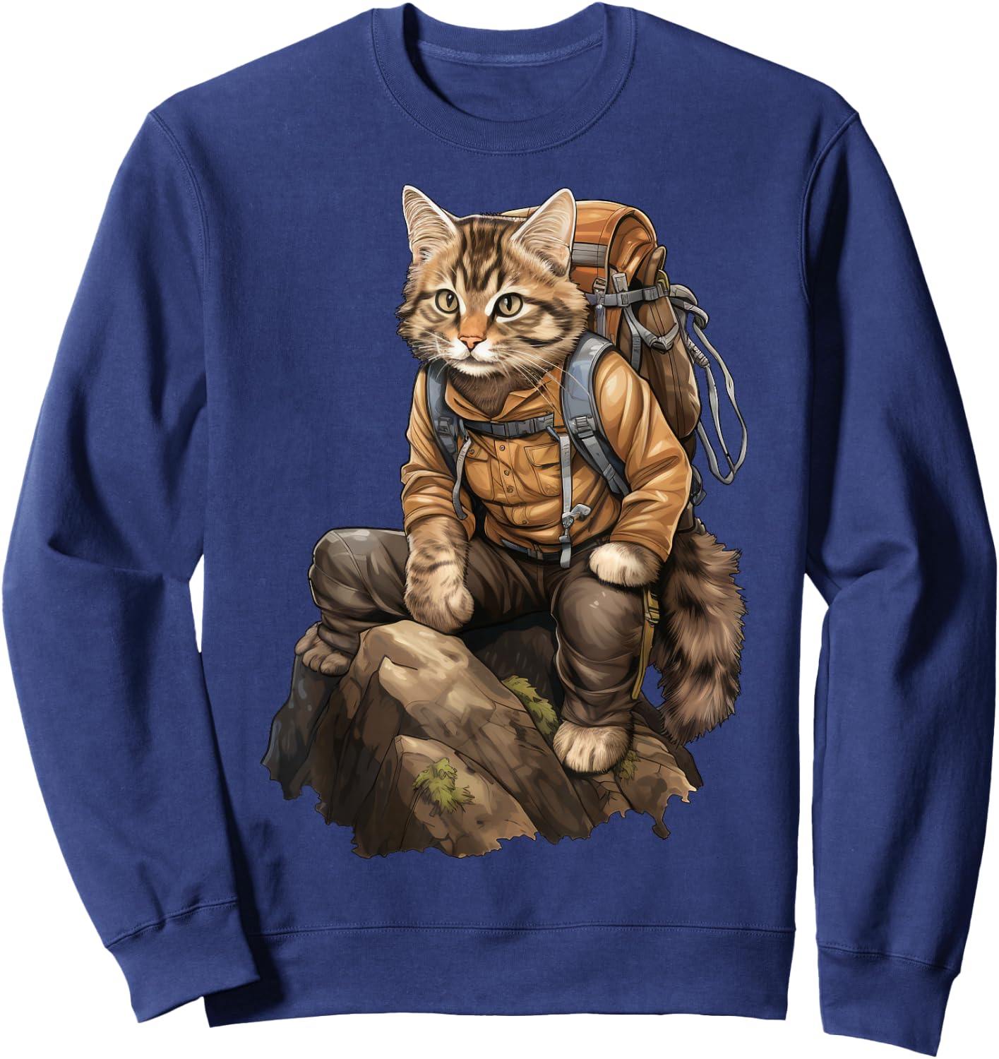 Cat Hiking / Mountaineering Cat Sweatshirt - Sweatshirt | Navy
