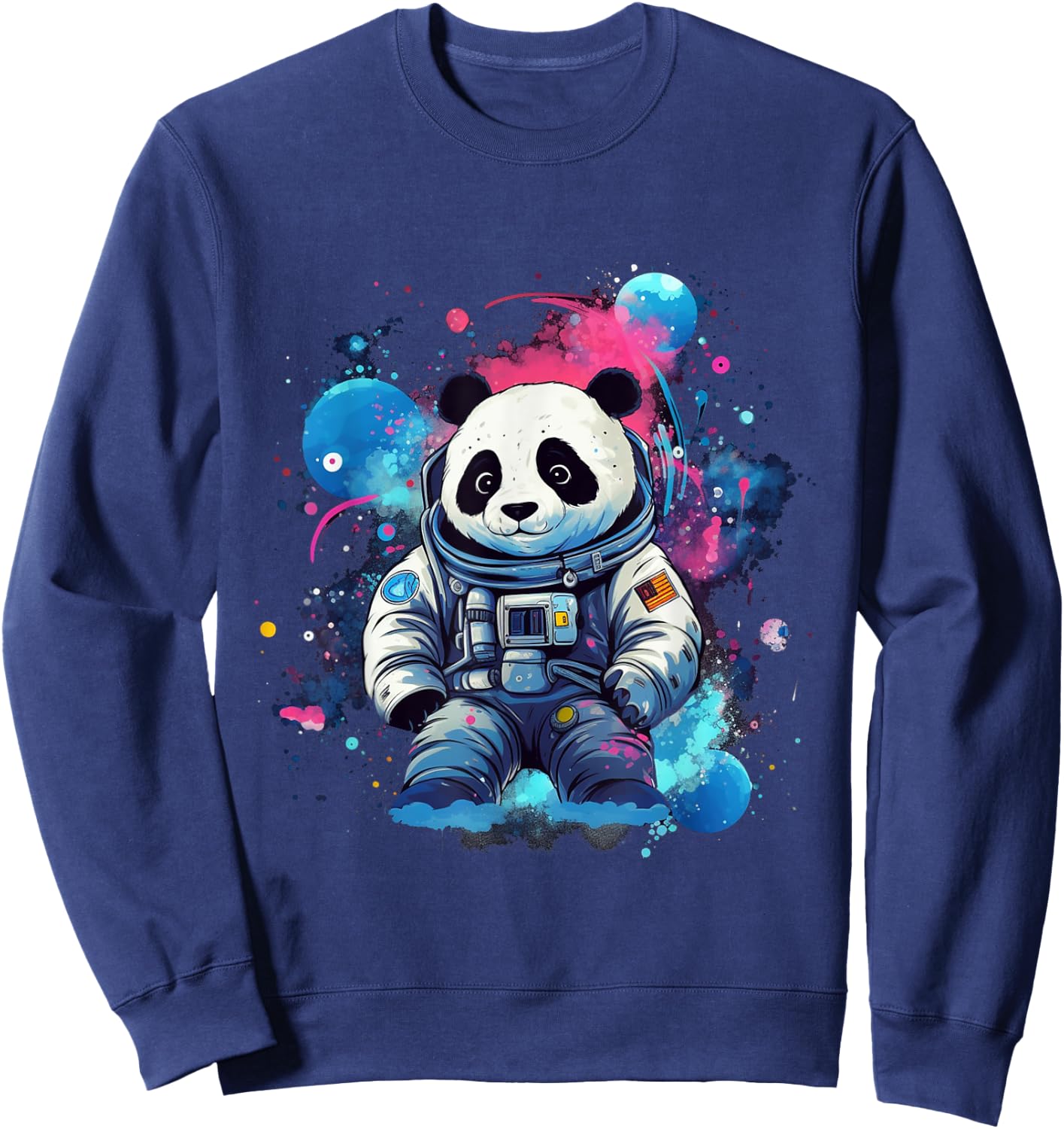 Panda Astronaut Floating Through Outer Space Pandas Sweatshirt - Sweatshirt | Navy