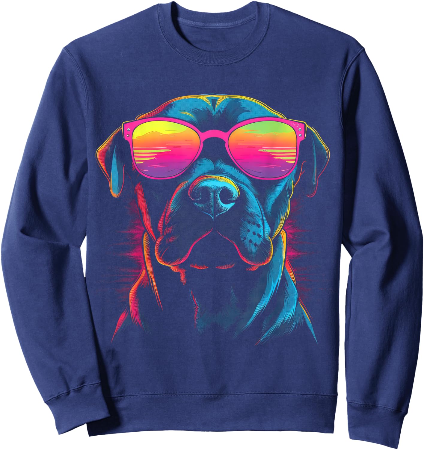 Pit Bull Mom Dog Lover Colorful Artistic Pitbull Owner Women Sweatshirt - Sweatshirt | Navy