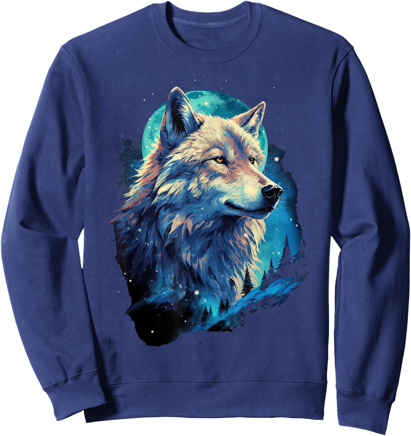 Wolf Moon Howling Lone Funny Wolves pack of wolves Sweatshirt - Sweatshirt | Navy