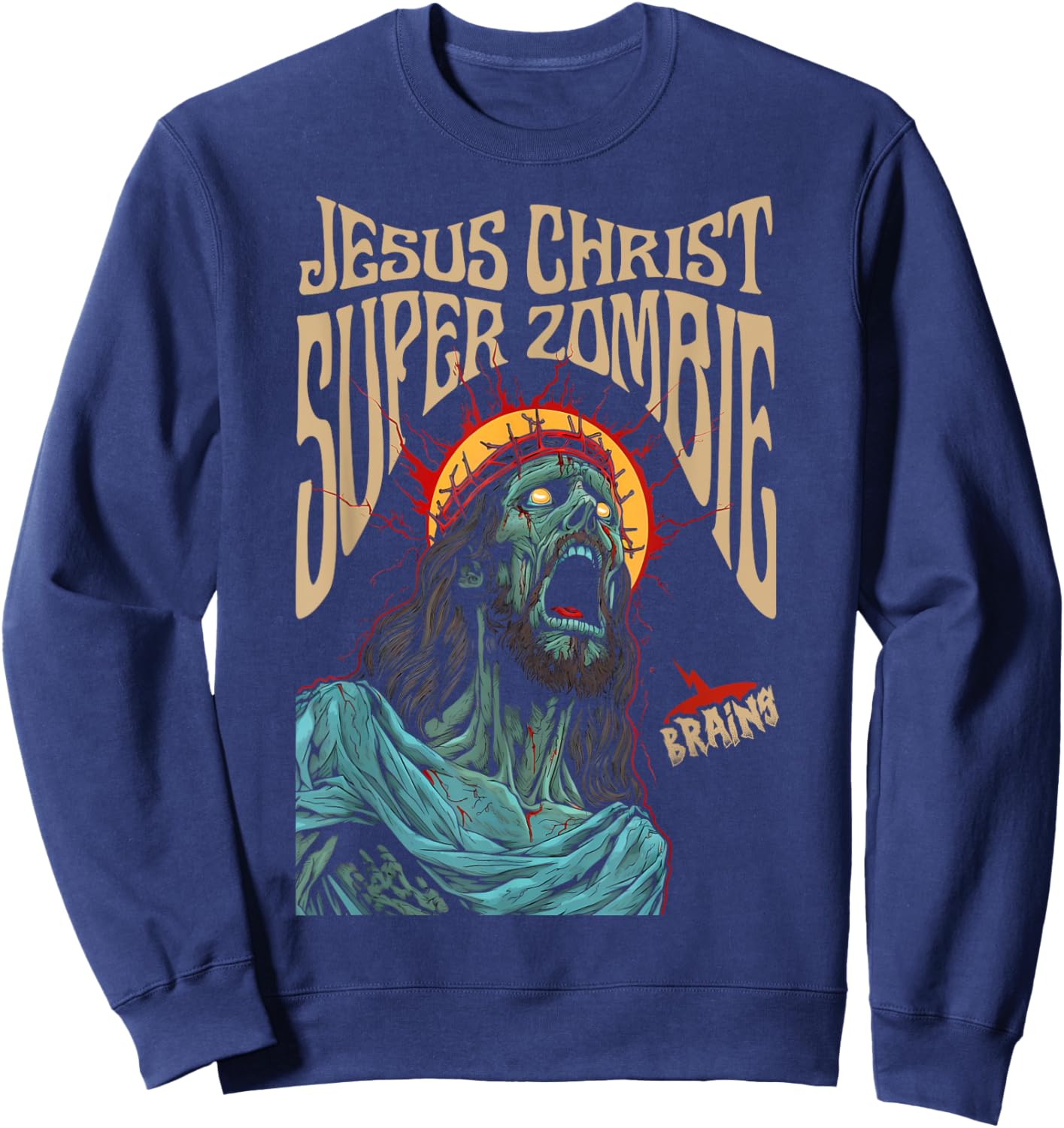 Jesus Christ Super Zombie Sweatshirt - Sweatshirt | Navy