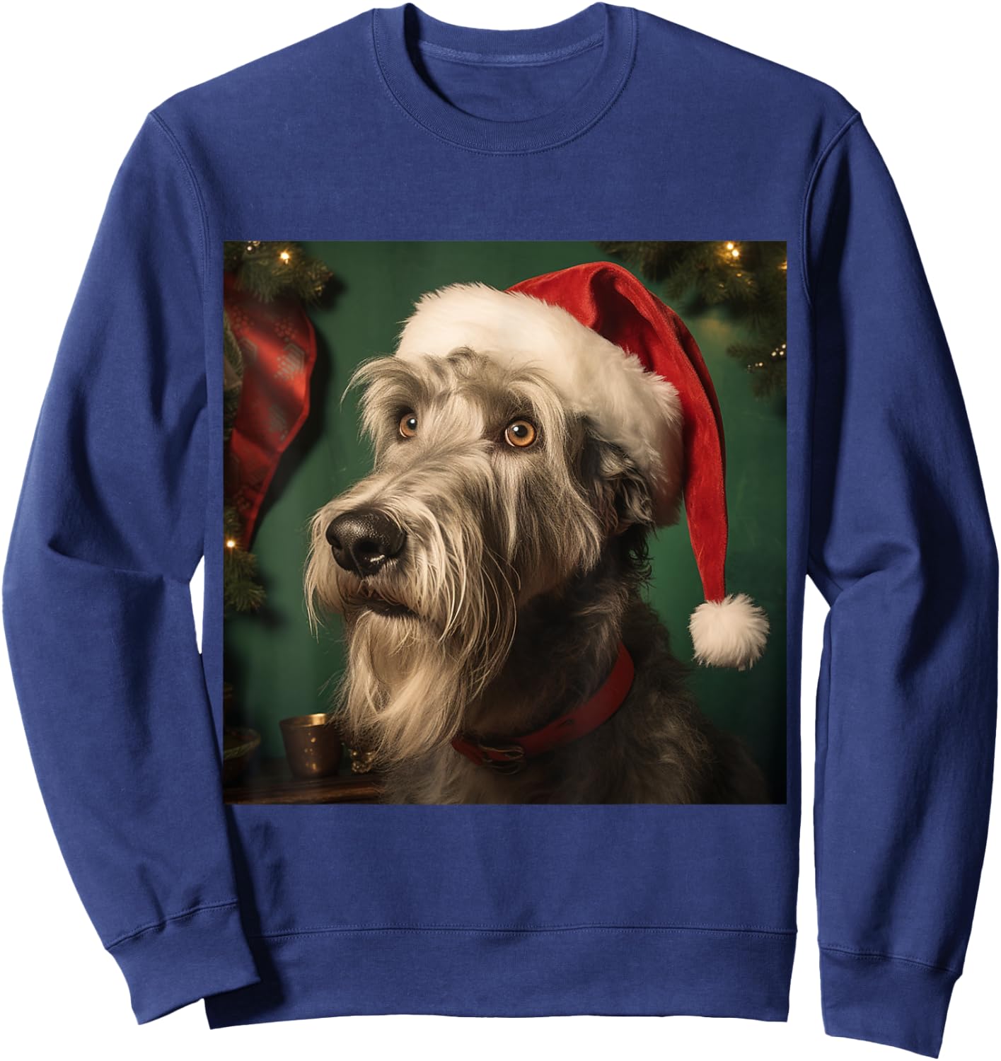 Christmas Irish Wolfhound - Irish Wolfhound Christmas Sweatshirt - Sweatshirt | Navy