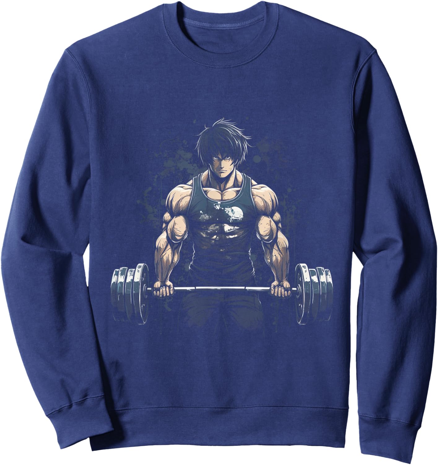 Anime Young Deadlift Fitness Motivation Strenght Sweatshirt - Sweatshirt | Navy