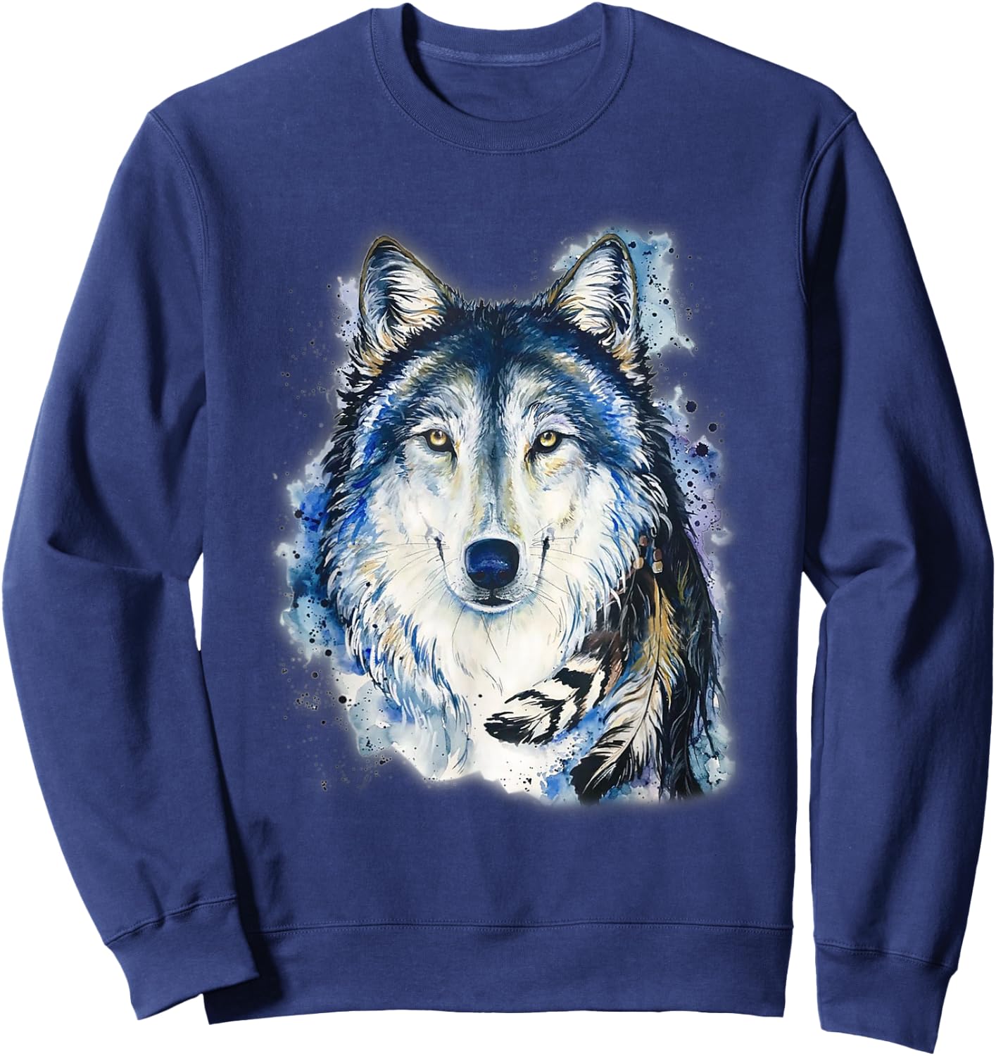 Vintage wolf Shirt wolf women Lovers for boys and girls Sweatshirt - Sweatshirt | Navy