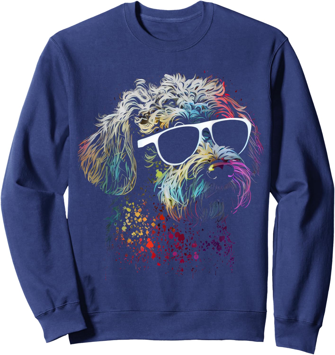 Schnoodle walking dog fans poodle schnauzer dogs Sweatshirt - Sweatshirt | Navy