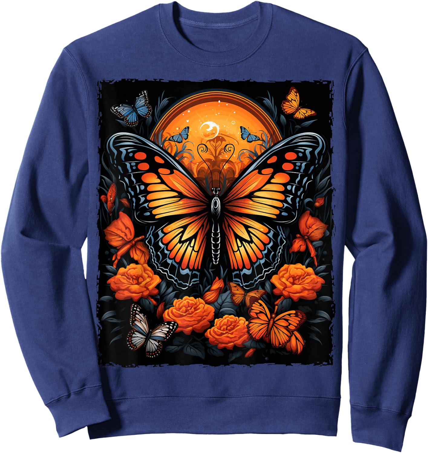 Monarch Butterfly Halloween Sweatshirt - Sweatshirt | Navy