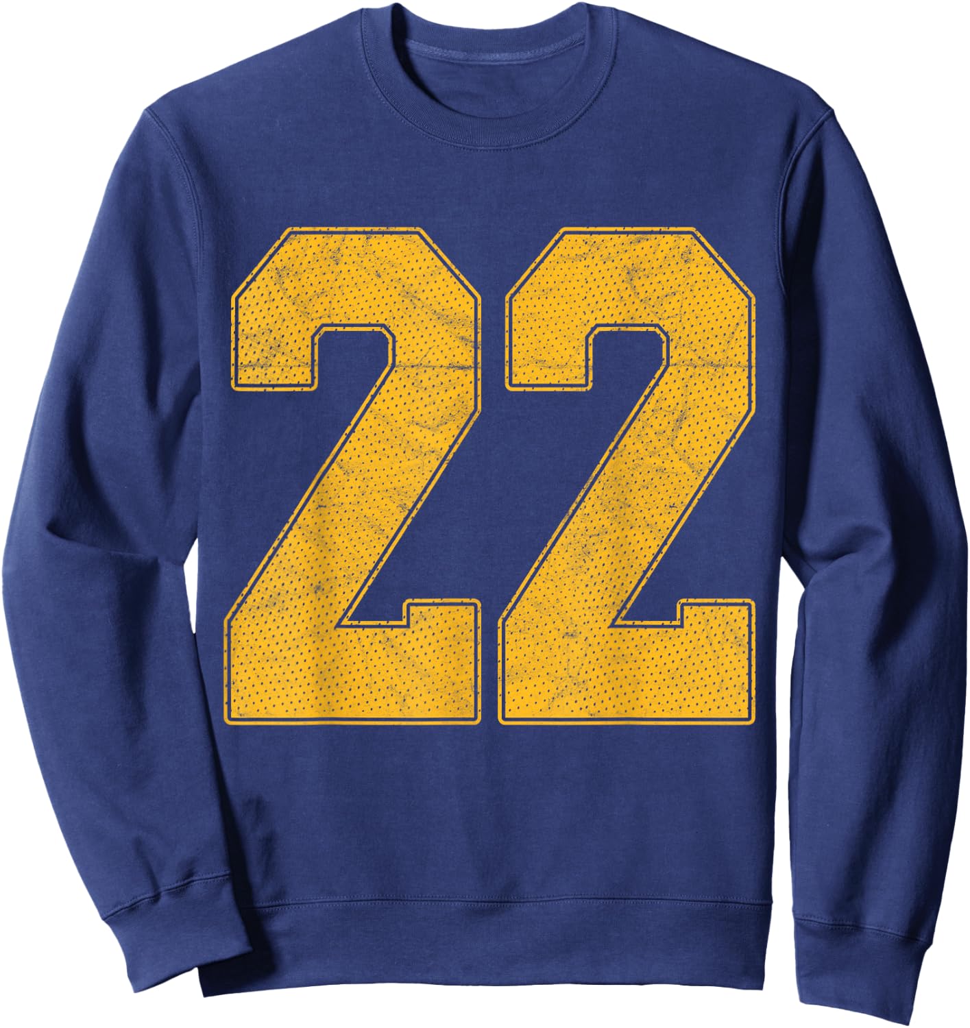 Number 22 Numbered Uniform Sports Team Jersey 22nd Birthday Sweatshirt - Sweatshirt | Navy