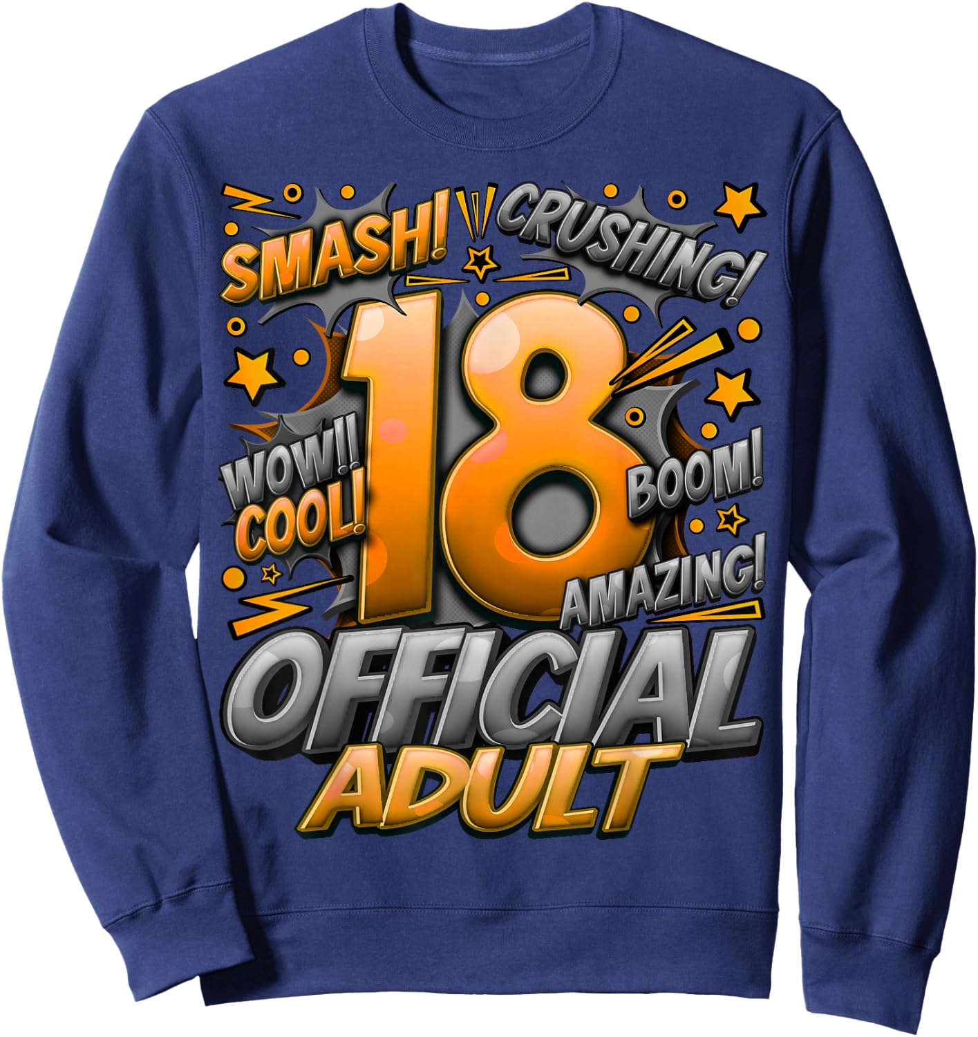 Official Adult 18th Birthday Comic Style Awesome Since 2005 Sweatshirt - Sweatshirt | Navy