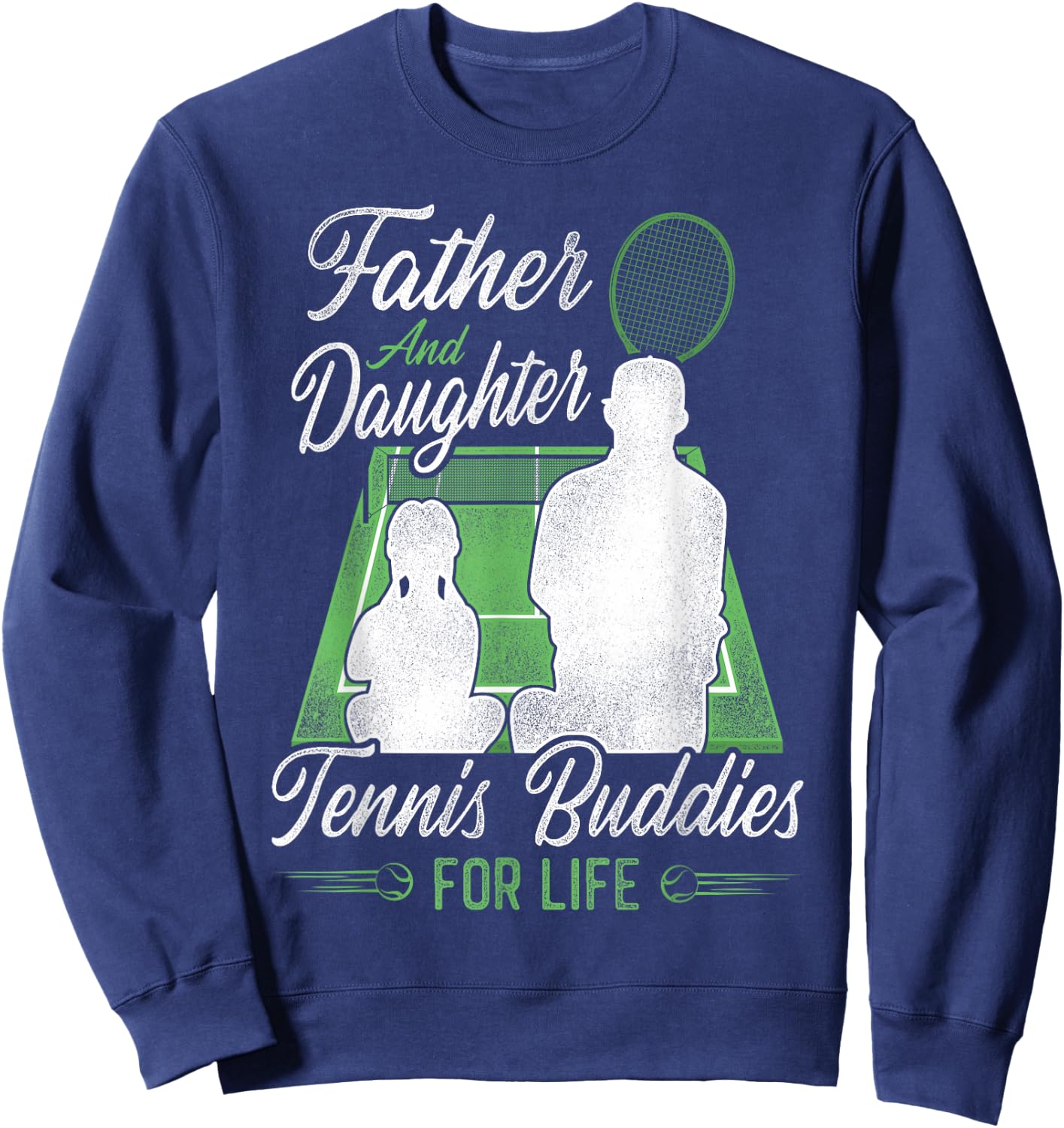 Funny Tennis Player Racket Dad Daughter Father And Daughter Sweatshirt - Sweatshirt | Navy