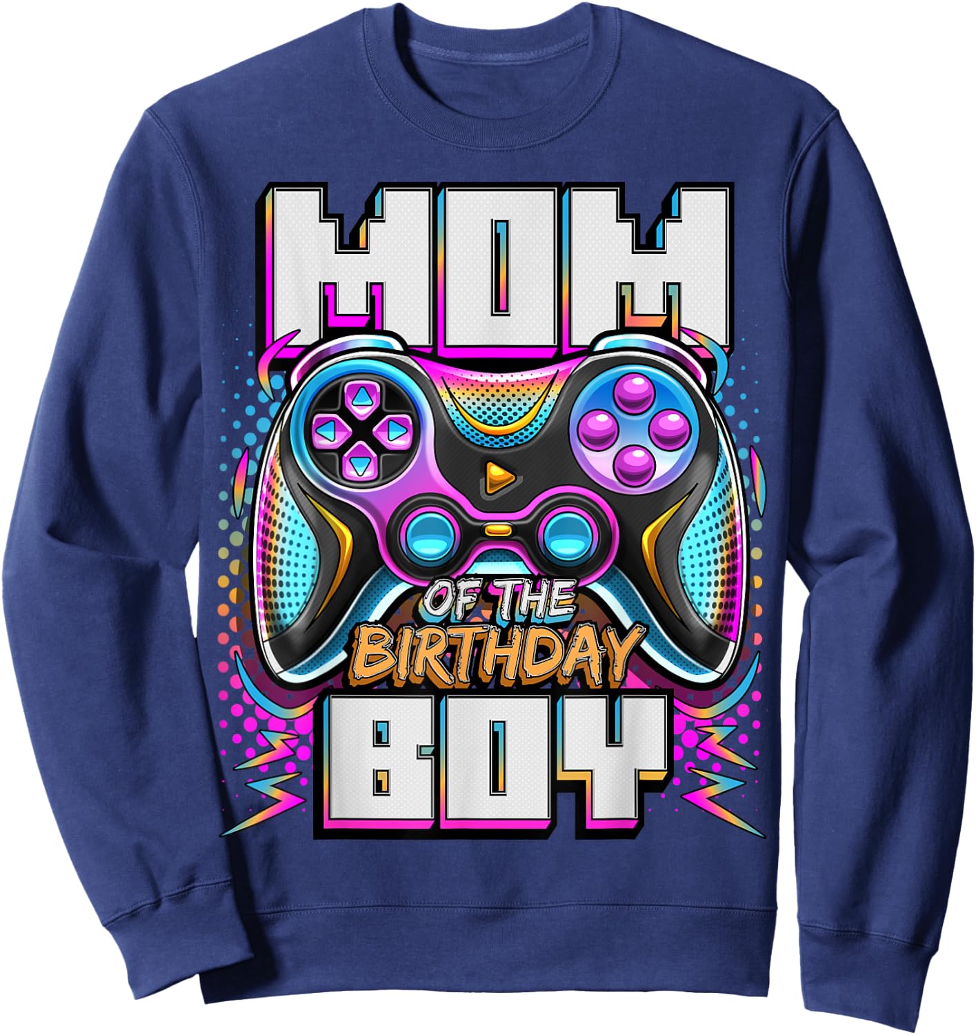 Mom of the Birthday Boy Matching Video Game Birthday Party Sweatshirt - Sweatshirt | Navy