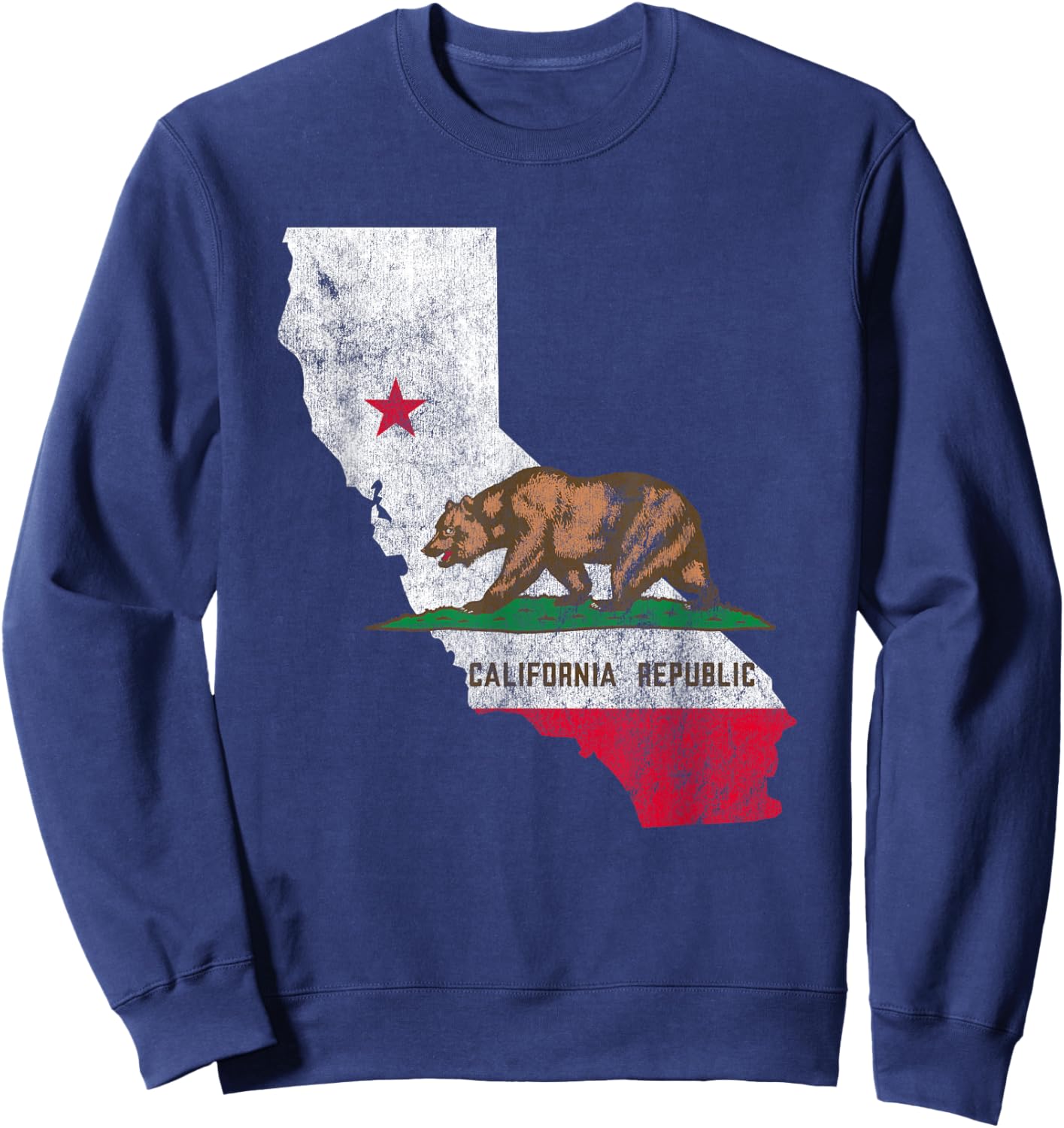 Vintage California Republic Flag CA USA State Patriot Sweatshirt - Sweatshirt | Navy
