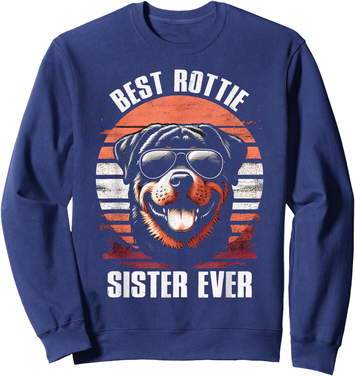 Best Rottie Sister Ever Rottweiler Dog Vintage Women Kids Sweatshirt - Sweatshirt | Navy