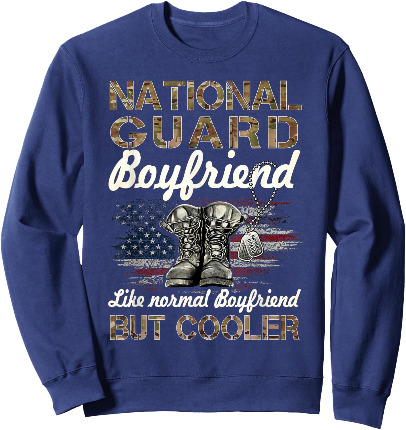 National Guard Boyfriend Proud Boyfriend Military Matching Sweatshirt - Sweatshirt | Navy