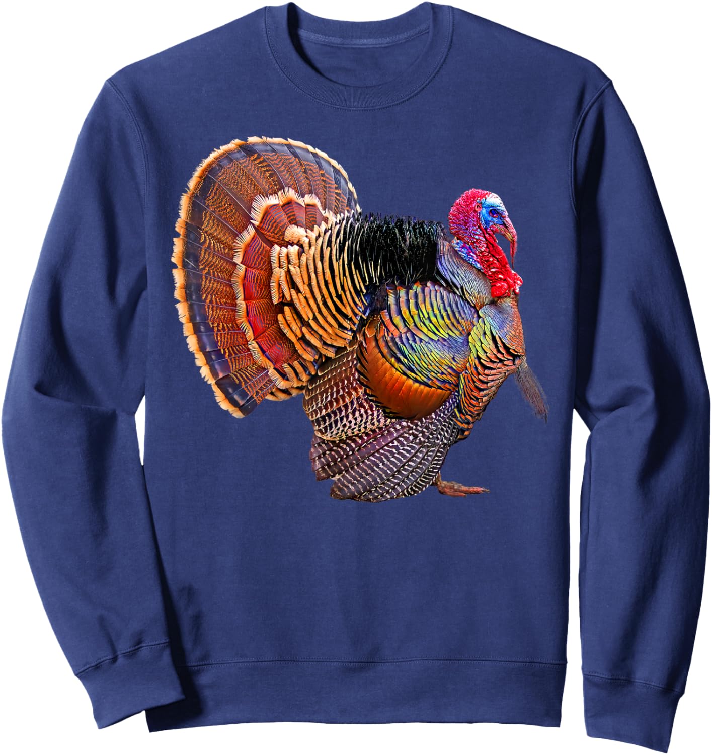 Turkey Wild Bird Wildlife Thanksgiving Sweatshirt - Sweatshirt | Navy
